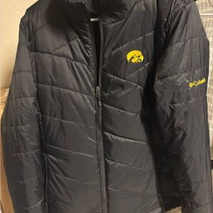 Columbia Black Jacket with Iowa Hawkeye Logo